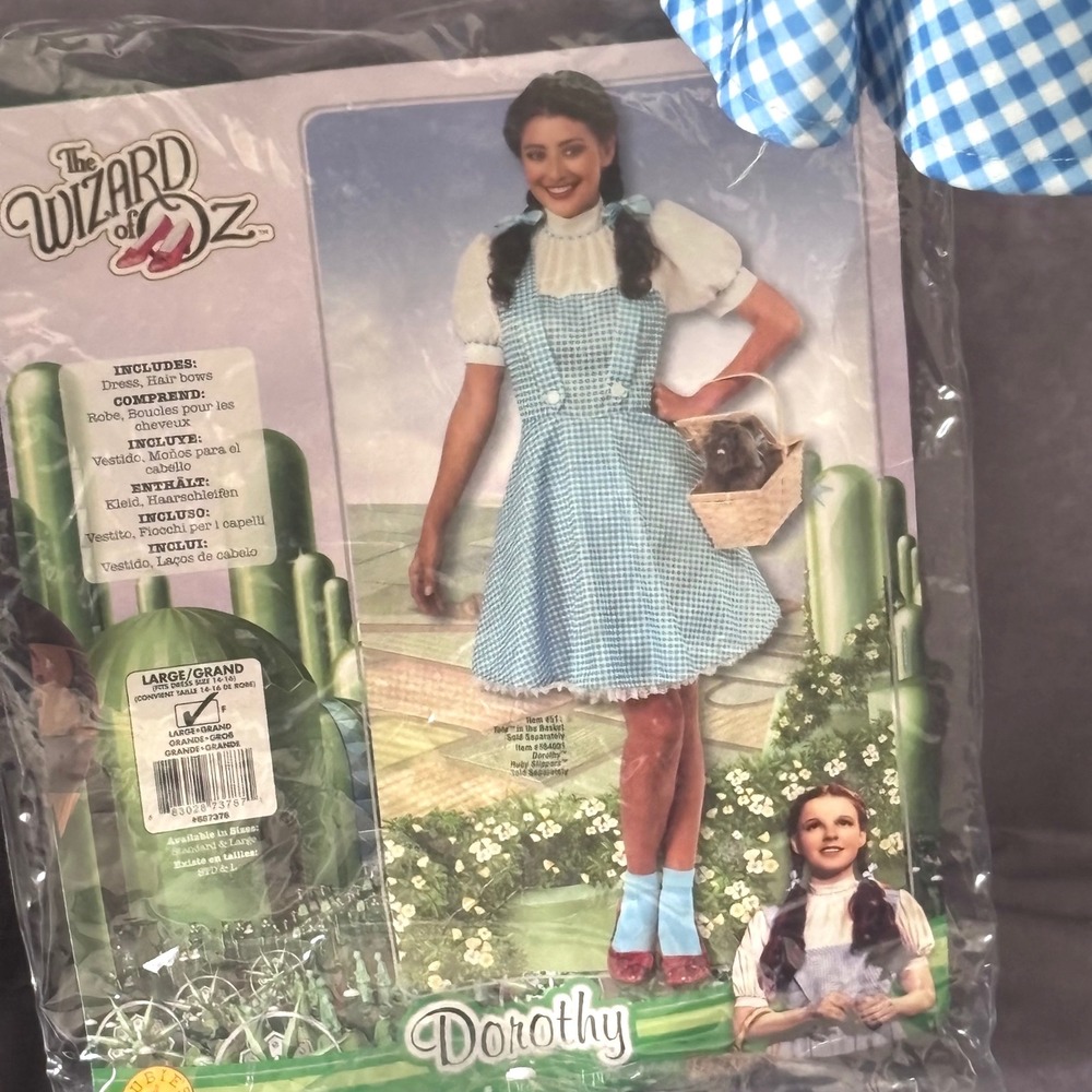 Rubies Dorothy Wizard of Oz Halloween Costume Women Large Blue Gingham Classic